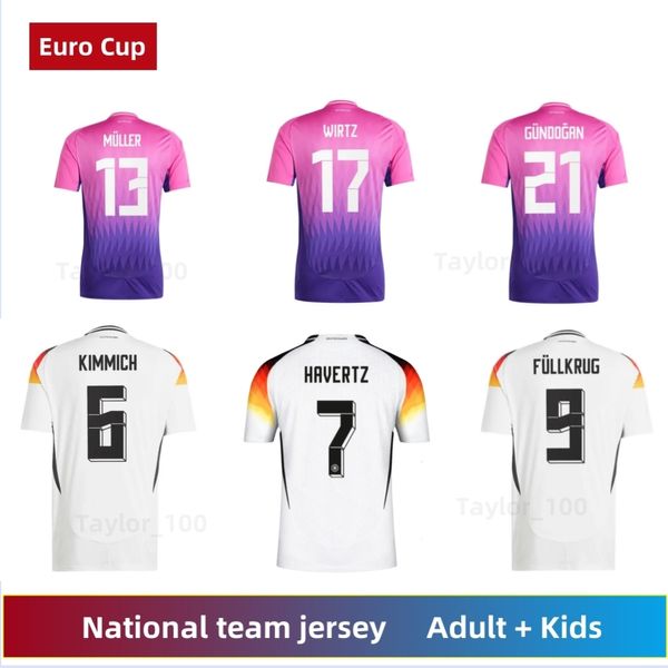 2024 Euro Cup Allemagne Joueur Fans Football Jerseys Kroos Wirtz Kimmich Fullkrug Muller Ganbry Havertz Musiala Sane Undav National Allemagne Football Hommes Enfants Chemise