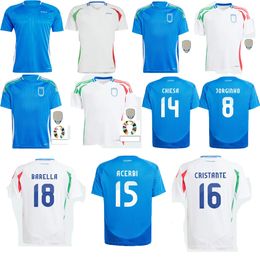 2024 Euro Cup Italie Team National Soccer Jerseys CHIESA BARELLA BELOTTI ZANIOLO RASPADORI JORGINHO VERRATTI fans chemise de football hommes uniformes