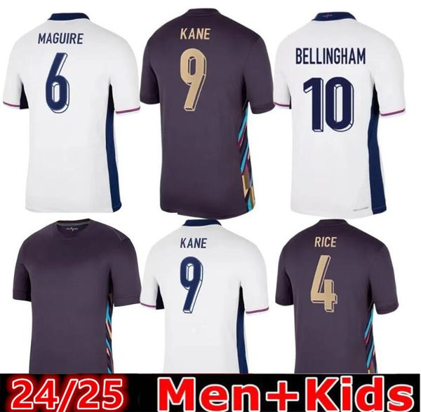 2024 Euro Cup Kane Bellingham Soccer Jerseys Mead Sterling Rashford National England Football Shirts Sancho Grealish Mount Foden Saka 2024 25 Hommes Kit Enfants