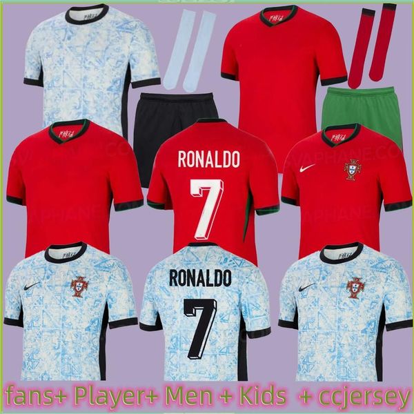 2024 Euro Cup Portugal Football Jersey Ronaldo Portugais Jerseys Joao Felix Ruben Neves Diogo Portugieser Portugal Football Shirt Team Men Kids Kit Kit Jersey