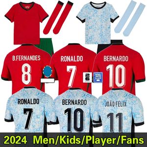 2024 Euro Cup Portugal voetbaltruien Ronaldo Joao Felix Pepe Bermardo B.Cernandes 24 25 Portuguesa Camisa de Futebol J.Moutinho Diogo Men Kids Kit voetbalshirt