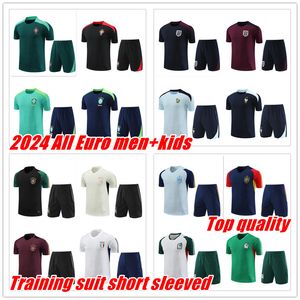 2024 Euro Cup Portugal trainingspak jerseys Frans Eengland Sspain voetbaltrainingspak 24 25 Brazilië Duitsland korte mouwen trainingspakken shirt heren kinderkit sportkleding