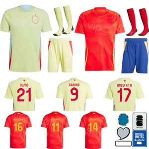 2024 Euro Cup Soccer 11 Nico Williams Jersey 19 Lamine Yamal 14 Aymeric Laporte 7 Alvaro Morata 21 Mikel Oyarzabal Dani Olmo Football Shirt Kits Team National Xibanya