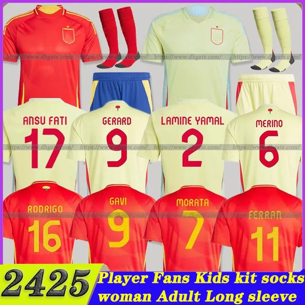 2024 Euro Cup Espagne National Soccer Jerseys ANSU FATI ASENSIO MORATA F Torres Koke Gavi C Soler 24 25 New Rodri Fans Player Version Shirts Football Men Women Kids Kit Kit Top