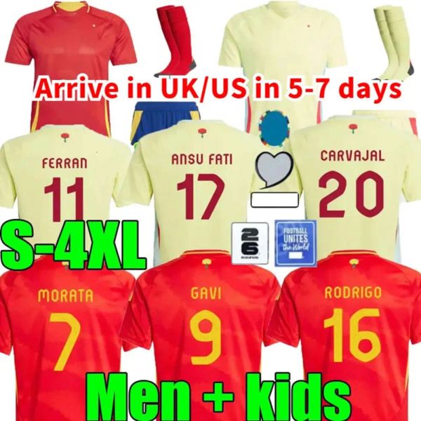 2024 Euro Cup Espagne National Soccer Jerseys ANSU FATI ASENSIO MORATA F Torres Koke Gavi C Soler 24 25 New Rodri Fans Player Version Shirts Football Men Women Kids Kit Kit Top