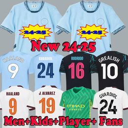 24 25 Erling Haaland voetbaltruien Grealish de Bruyne Foden 2024 2025 Ruben Rodrigo J.Alvarez Ederson M Footballu Doku Player Fans Man Kids Kit Shirts