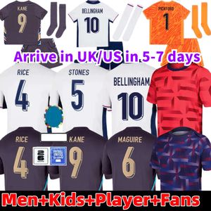 2024 Euro Englands Jersey Home Away Soccer Jerseys Rice Saka Foden Rashford Sterling Stones Grealish Kane Men Kid Fans Player Football Shirt Kit