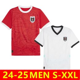 2024 Euro Voetbalshirts Oostenrijk Thuis rood Uit Wit Voetbalshirt 24/25 mannen Sport Buiten nationale team uniform