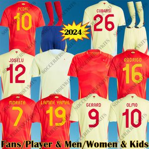 2024 Euro Espagne Jerseys de football ANSU FATI GERARD ESPAGNE GAVI CUBARSI 24 25 RODRIGO Version du joueur espagnol Spanien Football Shirts Women Kids Kit Camiseta Espana