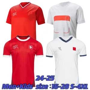 2024 Euro Suisse Jerseys de football Elvedi Akanji Zakaria Sow Rieder Embolo Shaqiri 24 25 Football Shirts Swiss Home Uniforms Men Kid Kit Kit Kit Kit Kit Kit Kit