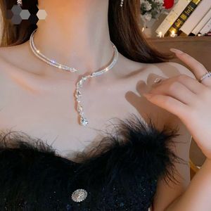 2024 Europa America Fashion Designer Jewelry Sets Women Lady Luxurious Diamond-Diamonded Double Drop Chinge Collar Elegante