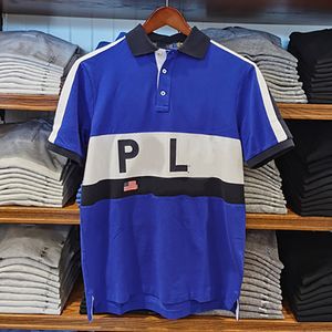 2024 Polos European et Américain Mode Mode décontractée Slim Ajustement Slim à manches courtes T-shirt S-5XL Polo 587