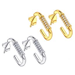 Boucles d'oreilles vintage européennes et américaines en argent sterling S925, tendance, géométriques exagérées, pour femmes, AA, 2024