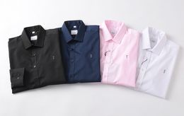 2024 Estación europea tendencia primavera/verano camisa casual para hombres Carta clásica tridimensional de lujo de manga larga diseñador de marca camisa casual de negocios