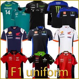 2024 F1 Aston Alonso Designer Men's T-shirts Fashion Martin 24f1 Team Spaanse racebestuurder Fernando 14 en Stroll 18 Oversized Polo Shirtsuit F1 Shirt Moto Motorcyc