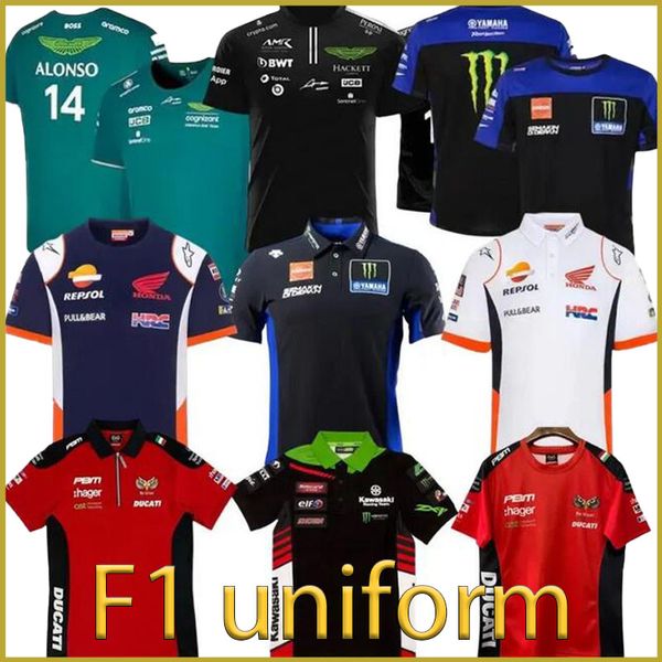 2024 F1 Aston Alonso Designer Men's T-shirts Fashion Martin 24F1 Team Espagnol Racing Driver Fernando 14 et Stroll 18 Polo surdimensionné
