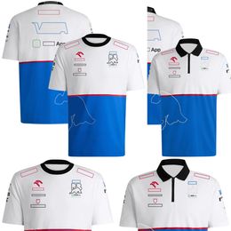 2024 F1 Camiseta para hombres Fórmula 1 Logotipo de la tripulación Camiseta Camiseta con cremallera casual Camisa de la solapa del polo de las carreras Camiseta de camiseta deportiva de moda