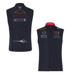2024 F1 Team Gilet Jacket Fórmula 1 Racing Fans Chaqueta sin mangas para hombre con cremallera completa y cuello alto Chaleco Chaqueta Sudadera Unisex