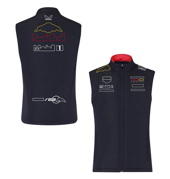 2024 F1 Team Gilet Jacket Formule 1 Fans de course Veste sans manches pour hommes Fermeture éclair sur toute la longueur Col montant Veste Sweat-shirt Unisexe