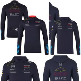 2024 F1 F1 Sweat à sweat d'équipe Formule 1 Racing Mens Hoodie Driver Fans Half-Zip Midlayer Spring Pullover Sweatshirt plus taille