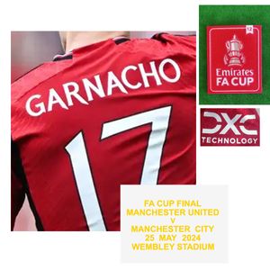 2024 FA CUP CUP Final Garnacho Jersey Maillot Mainoo Maguire Varane Jersey Matchworn Player Player avec le sponsor complet Tuta da Calcio Traje de Futbol Costume de Football