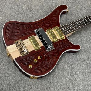 Guitare électrique basse à 4 cordes, personnalisée en usine, de haute qualité, couleur journal, livraison gratuite, 2024