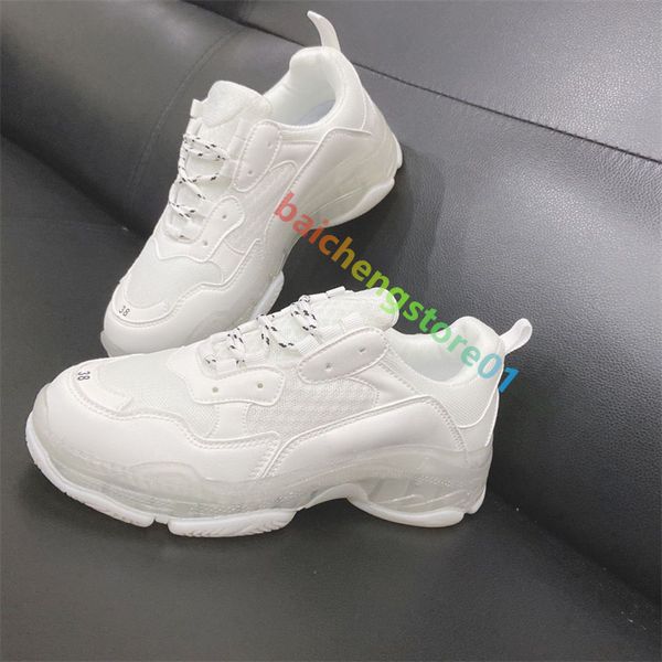 2024 Factory Direct Paris Triple S Casual Dad Shoes Mens Mens Womens Track Blanc White Gym Red Grey Platform Lovers Sneakers EUR 36-45 L4