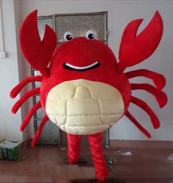 2024 Venta de fábrica Disfraz de mascota de cangrejo rojo caliente Disfraces de accesorios de cumpleaños de Navidad de Halloween