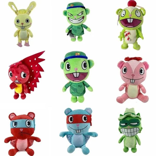 2024 Usine en gros 28cm 9 styles Happy Tree Friends militaires Flippy jouets en peluche film et télévision poupées périphériques cadeaux pour enfants