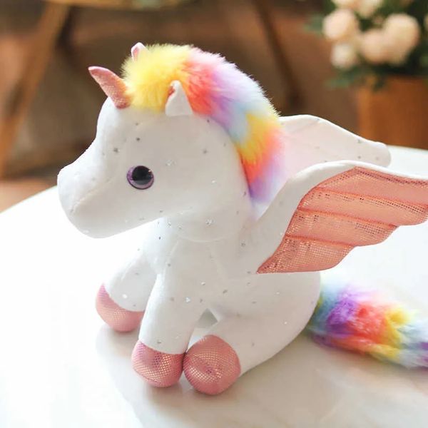 2024 usine en gros 4 couleurs 7.9 pouces 22 cm poupée en peluche licorne étoilée cadeau pour enfants