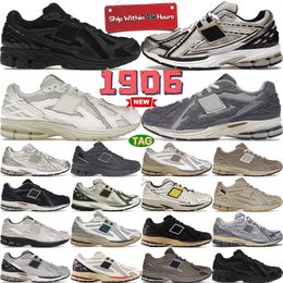 Nieuwe 1906 lage hardloopschoenen 1906R designer 1906D Protection Pack sneakers heren outdoor trainers dames sportschoen Zwart Leer Wit Metallic Goud Zeezout rode jade