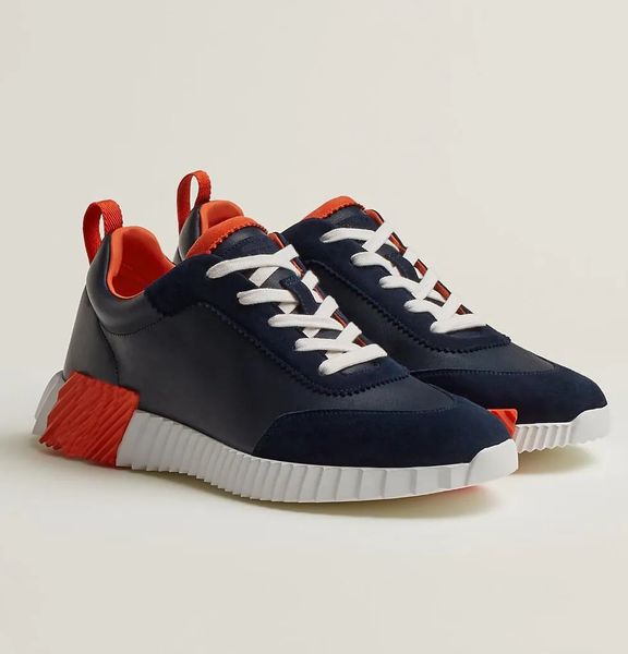 2024 célèbre marque rebondissant hommes baskets chaussures en cuir de veau daim chèvre lumière semelle coureur sport noir blanc bleu couple skateboard marche EU38-46, avec boîte