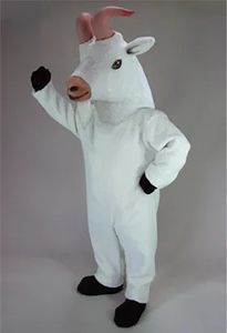 2024 Farm Animal Mascot Witte geitmascotte Kostuum Grootte Cartoon Holiday Holiday Carnival Party Outfit Pak Fancy Dress