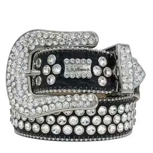 2024 Cinturones de moda para mujer Diseñador para hombre BB Simon Cinturón Diamantes de imitación brillantes Multicolor 985eeee