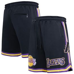 Pantalones cortos deportivos con cordón y cremallera para hombre, Shorts deportivos de secado rápido para gimnasio, equipo de baloncesto, Lakers, al aire libre, 2024