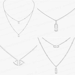 2024 Mode Classique Msikass Mobile Diamants Diamants simples Collier asymétrique coulissant pour femmes Designer Bijoux Luxe Lovers Party Cadeau