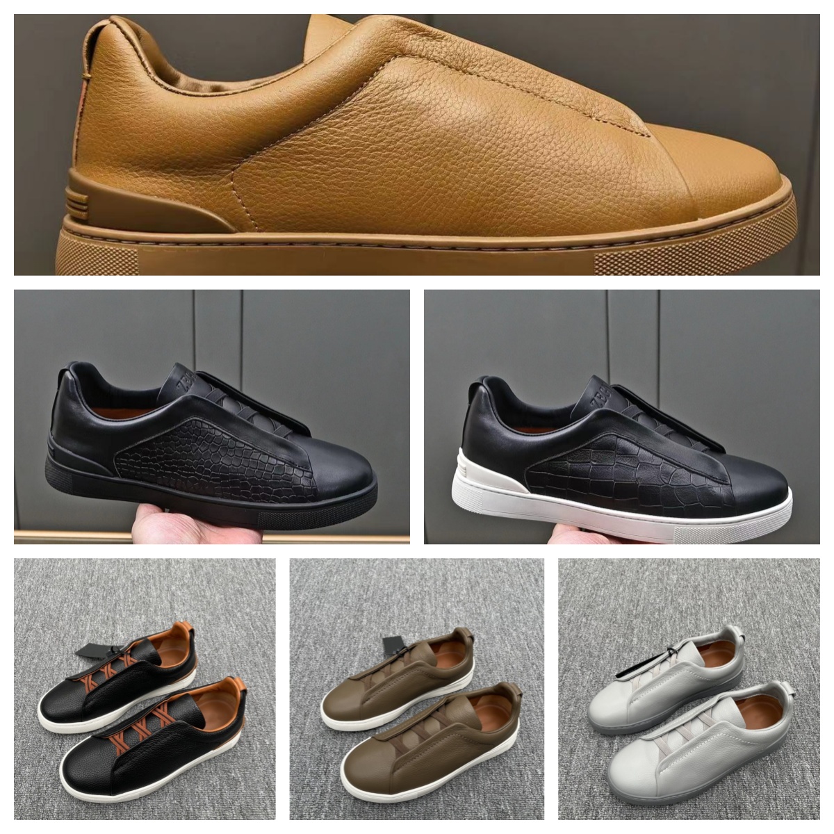 2024 Fashion Design Leather Casual Board Shoes Men's Shoes New Cowhide Low-Top Business Leather Shoes Men's Flat körkörskor