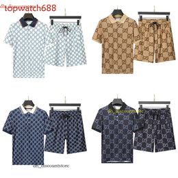 2024 Fashion Design Polo Shorts 2 pièces Imprimé de plage décontractée Suit de plage pour hommes Sports Hip-Hop S-3xl