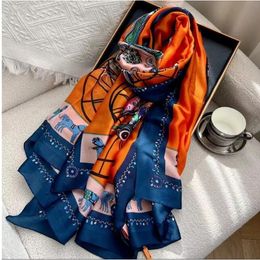2024 modeontwerper sjaal dames luxe zijden sjaal klassieke lente 180-90 zijden sjaalszachte hoge kwaliteit dames sjaal 20