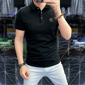 2024 Fashion Designer Summer Summer Men's Polos T-shirts Coton Colon Couleur Couleur courte Couchée Slim Breathable Men's Streetwear Male Tees Tine Taille M-4XL