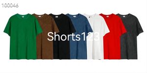 2024 Fashion Diagonal Gedrukte Autumn Towel Fabric Heren en Dames Casual Jacquard Korte Sleeve European S-XL T-shirt