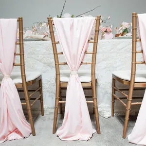 2024 Fashion Elegant Vintage Widding Chair Covers Satin Pearls Flower Sashes Wholesale Party Supplies Accessoires 11