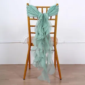 2024 Fashion Elegant Vintage Widding Chair Covers Curchon Ruffles Flower Sashes Wholesale Party Supplies Accessoires 08