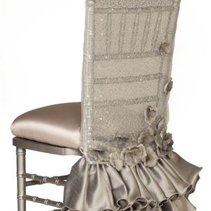 2024 mode elegante vintage bruiloftstoel covers satijn kanten bloem vleugeltjes groothandel feestbenodigdheden accessoires 15