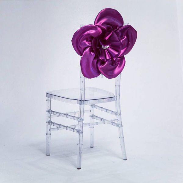 2024 Fashion Elegant Elegant Vintage Dedage Chair Covers Satin Flower Sashes Wholesale Party Supplies Accessoires 20