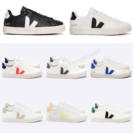 2024 Mode Frans Brazilië Groene koolstofarme levensduur V Organische katoenen flats platform Sneakers vrouwen Casual Classic White Designer Shoes Heren Loafers B4