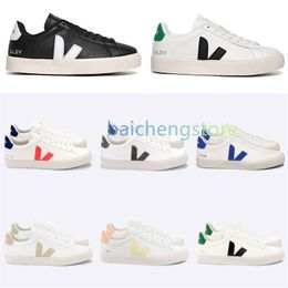 2024 Fashion French Brasil Verde Vida baja en carbono V Organic Cotton Flats Flates Sneakers Women Casual Classic White Designer Zapatos para hombres 36-45 K5