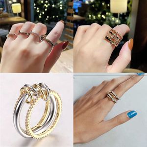 2024 Mode Halley Gemini Spinelli Kilcollin Band Rings Marque Designer Nouveau dans les bijoux de luxe en or 925 en argent sterling Hydra lié cadeau de bague