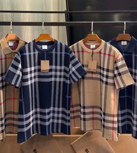 2024 Fashion Luxury Clothing Men's T-shirt en dames losse T-shirt toppaar Casual geruite sweatshirt heren en dames t-shirt trui top