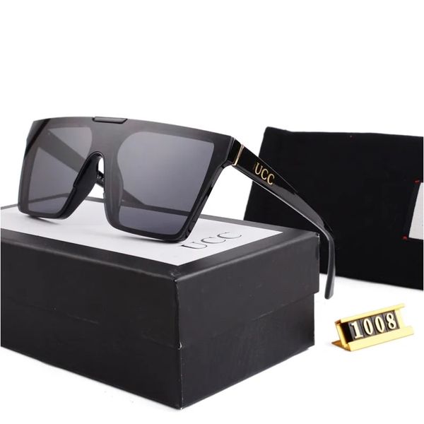 2024 Lunettes de soleil de luxe de mode pour femmes hommes lunettes de soleil carrées protection UV grande lentille de connexion marque de qualité supérieure viennent avec le paquet 1008